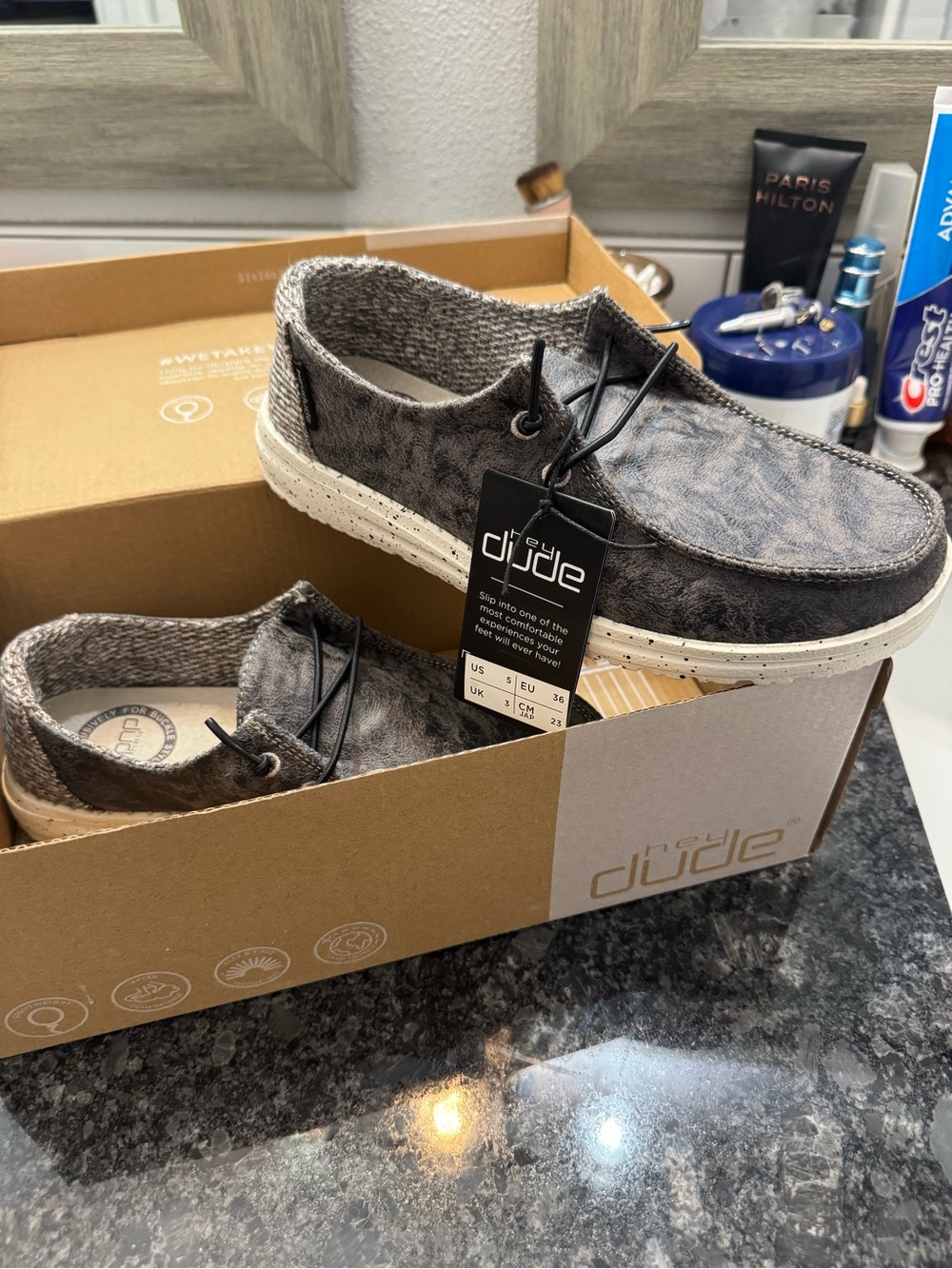 Hey Dude Men's Slip-On Loafers in Charcoal